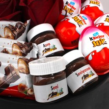 Çikolata Atölyesi Isme Özel Kutuda, Eşek Peluş Oyuncak, Isme Özel Nutella, Kinder Bueno, Kinder Joy, Kalp Anahtarlık