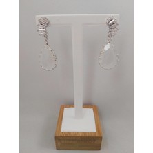 Modamugo Zirkon Taşlı Pirinç Küpe - Rodyum