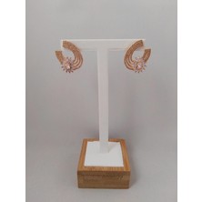 Modamugo Zirkon Taşlı Pirinç Küpe - Gold