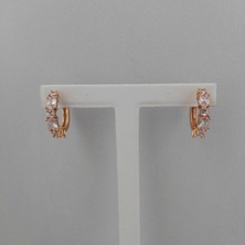 Modamugo Zirkon Taşlı Pirinç Halka Küpe - Gold