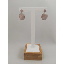 Modamugo Zirkon Taşlı Pirinç Küpe - Rodyum