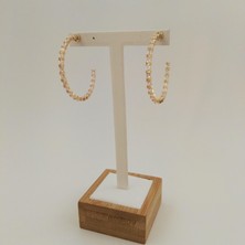 Modamugo Zirkon Taşlı Pirinç Halka Küpe - Gold