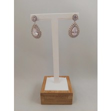 Modamugo Zirkon Taşlı Pirinç Küpe - Rodyum