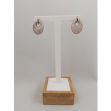 Modamugo Zirkon Taşlı Pirinç Küpe - Rodyum