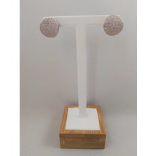 Modamugo Zirkon Taşlı Pirinç Küpe - Rodyum