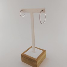 Modamugo Zirkon Taşlı Prinç Halka Küpe - Rodyum