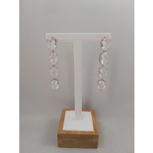 Modamugo Zirkon Taşlı Pirinç Küpe - Rodyum