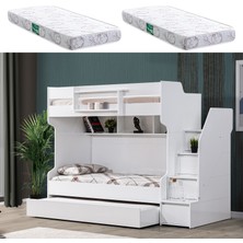 Setay Ranza, Cesur 3lü Yavrulu Ranza, Beyaz + 2 Adet Comfort Yaylı Yatak