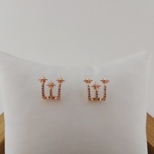 Modamugo Zirkon Taşlı Pirinç Küpe - Rose