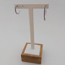 Modamugo Zirkon Renkli Taşlı Prinç Halka Küpe - Rodyum