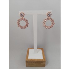 Modamugo Zirkon Taşlı Pirinç Küpe - Rose