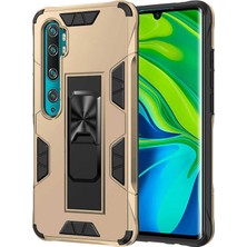 Ceponya Xiaomi Mi Note 10 Lite Kılıf Metal Standlı Manyetikli Ultra Kor.