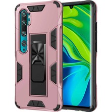 Ceponya Xiaomi Mi Note 10 Lite Kılıf Metal Standlı Manyetikli Ultra Kor.