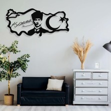 Mıgnatıs - Atatürk Imzası ve Portresi Duvar Oda Ev Aksesuarı Metal Tablo 100 x 44 cm