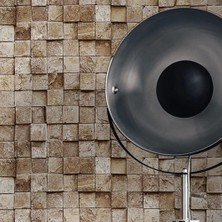 Decowall Decostone Kahve Kare Taş Desen Duvar Kağıdı 9003-03