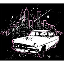 Tablosan Klasik Beyaz Araba Kanvas Tablo