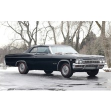 Yolda Duran Siyah Klasik Araba Kanvas Tablo