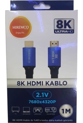 Hiremco 8k HDMI Kablo 2.1V 1,5 Metre