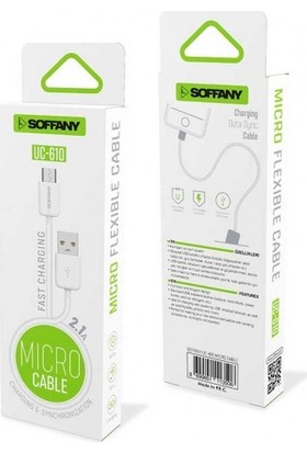Soffany Micro Şarj Kablosu Polikarbon Kopmaz Kırılmaz Kablo 1 Metre