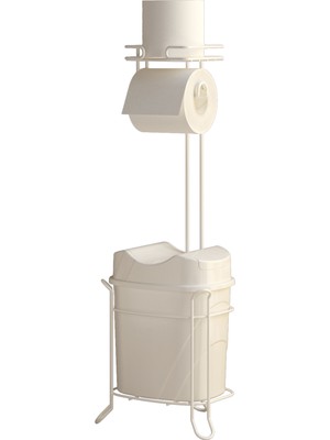 TEKNOTEL YUTAN KAPAK ÇÖP KOVASI VE TUVALET KAĞITLIK BEYAZ+BEYAZ MG098