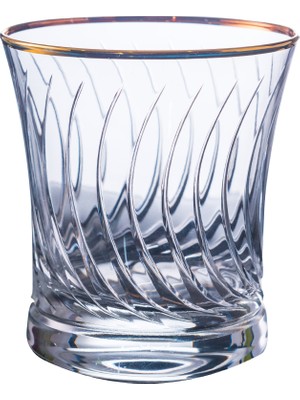 Roya Home Daren Altın Kesme El Dekor Yaldızlı 6 Adet Desenli Su Bardağı Takımı