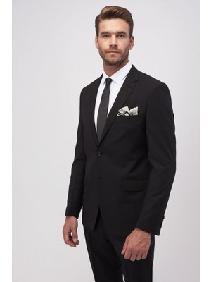 ALTINYILDIZ CLASSICS Erkek Siyah Slim Fit Dar Kesim Su ve Leke Tutmayan Nano Takım Elbise