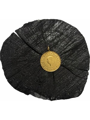 Akiska 22 Ayar Altın Kaplama Tarihli Yarım Altın Görünümlü Kolye Ucu 1 Adet