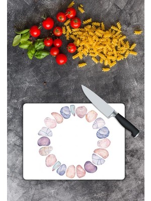 Pi Dekorasyon Çakıl Taşı Desen Cam Kesme Tablası