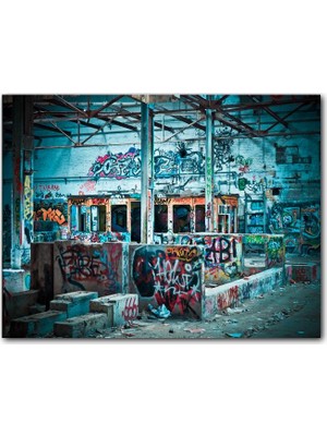 Caka Tablo Ahşap Tablo Banliyö İzbelerinde Graffiti