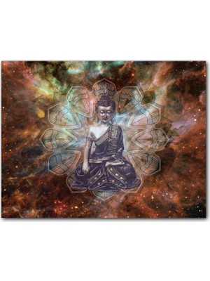 Caka Tablo Ahşap Tablo Buda ve Galaksiler