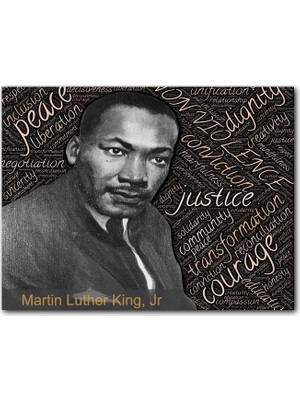 Caka Tablo Ahşap Tablo Martin Luther King Jr ve İlkeleri