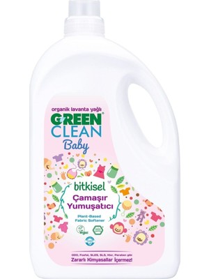 Green Clean Baby Bitkisel Çamaşır Yumuşatıcı - Bebekler İçin Renkli Desenli, BPA İçermeyen, Hafif Yapılı, 2,75 Lt