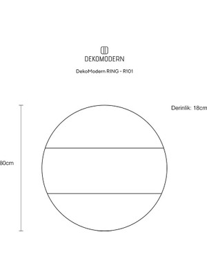 Dekomodern Ring Uno Duvar Rafı