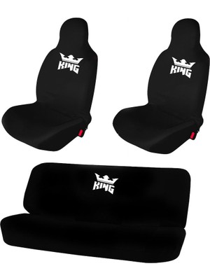 1Araba 1Ev Tofaş Kartal Sl Oto Koltuk Koruyucu Kılıf Araba Araç Servis Kılıfı Siyah King Baskılı Ön Arka Set