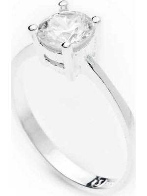 Gumush Gümüş Tek Taş Kadın Yüzük