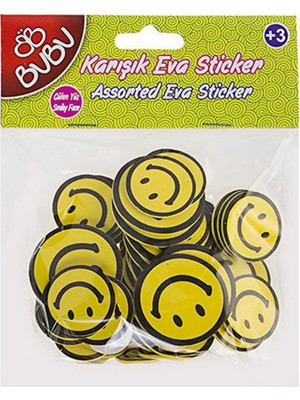 Bubu Eva Çıkartma Gülen Yüz Desenli (0013)