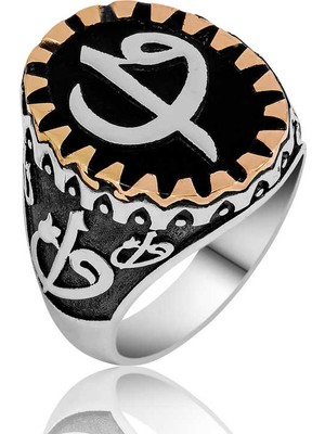 Gumush ​gümüş Elif Vav Erkek Yüzük