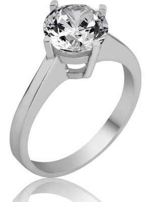 Gumush Gümüş Tek Taş Kadın Yüzük