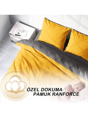 Monohome Deluxe Çift Taraflı Pamuk Ranforce Çift Kişilik Nevresim Takımı