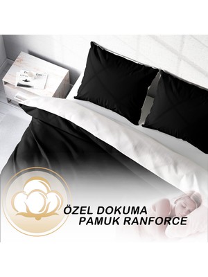 Monohome Deluxe Çift Taraflı Pamuk Ranforce Çift Kişilik Nevresim Takımı