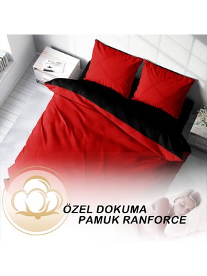 Monohome Deluxe Çift Taraflı Pamuk Ranforce Çift Kişilik Nevresim Takımı