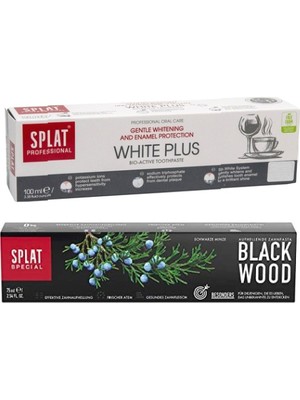 Splat Black Wood Diş Macunu 75 ml +Splat White Plus Diş Macunu 100 ml