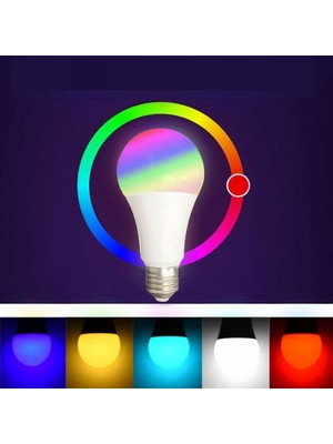 Netodak Uzaktan Kumandalı Rgb LED Ampul 9W E27 Tasarruflu Dimmerli LED Lamba 16 Ton Işık