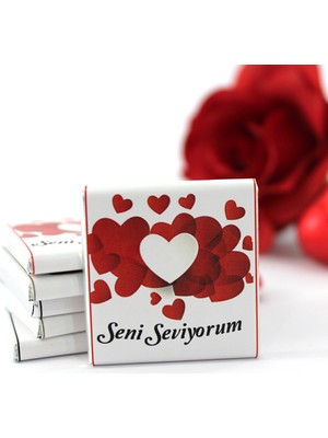 Dark Brown Seni Seviyorum Yazılı 72'li Madlen Çikolata Bitter ve Sütlü