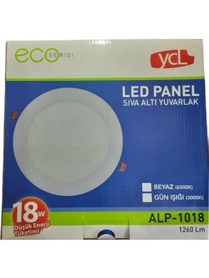 YLC Yücel 18W LED Panel Eko Yuvarlak Günışığı 3000K