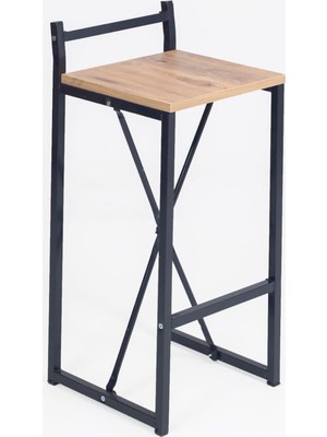 Cosargroup Bar Sandalyesi Metal Profil ve Suntalam Tabla ile 1 Kişilik Kahverengi Bar Taburesi 80 cm