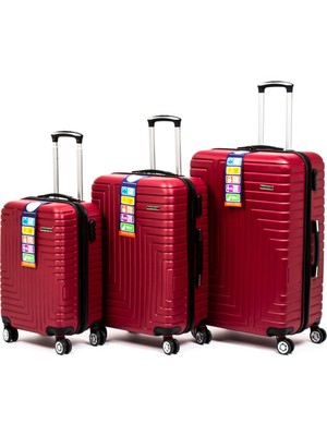 Travel Polo A1004 Abs 3'lü Valiz Seti Bordo