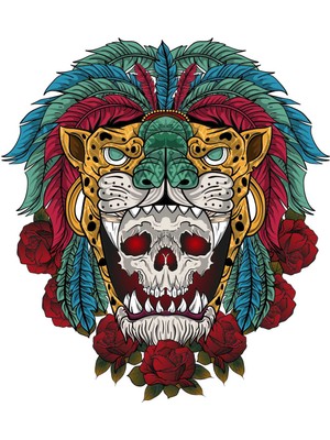 Sticker Atölyesi Aslan Kurukafa Sticker - 13018