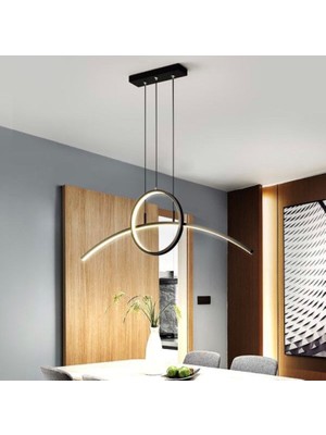 Vonalight Modern LED Dekoratif Sarkıt Avize Siyah 3000K Günışığı Sarı Işık 120CM