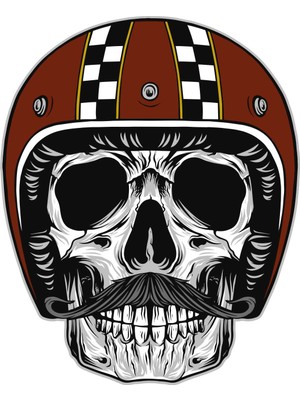 Sticker Atölyesi Motorcu Kurukafa Sticker - 13055